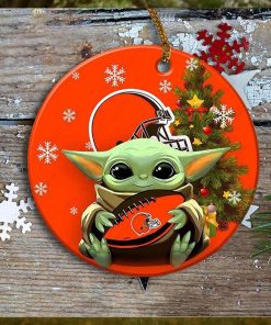Cleveland Browns Baby Yoda Ornament Christmas Tree Decorations NFL Gifts