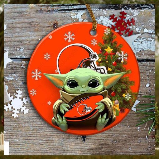 Cleveland Browns Baby Yoda Ornament Christmas Tree Decorations NFL Gifts