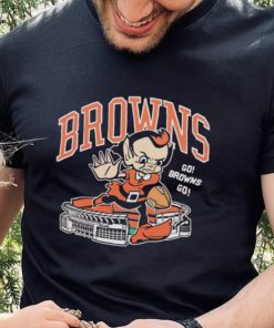 Cleveland Browns Brownie Stiff arm stadium shirt