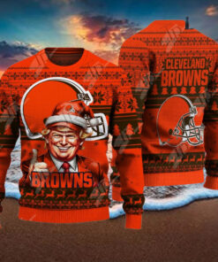 Cleveland Browns Christmas Donald Trump Knitted Sweater