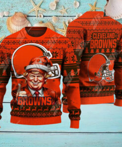 Cleveland Browns Christmas Donald Trump Knitted Sweater