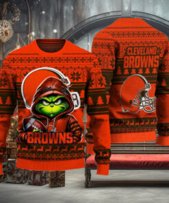 Cleveland Browns Christmas Grinch Knitted Sweater