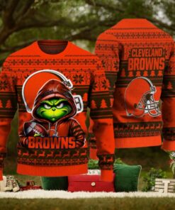 Cleveland Browns Christmas Grinch Knitted Sweater