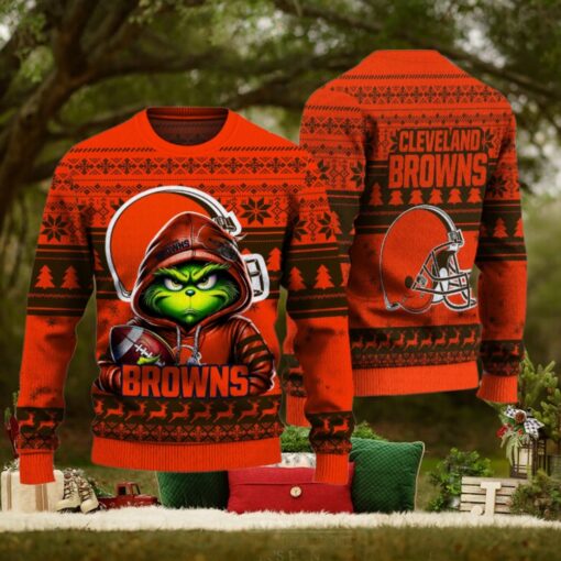 Cleveland Browns Christmas Grinch Knitted Sweater