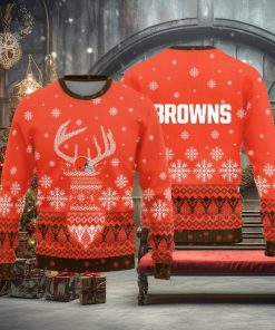Cleveland Browns Christmas Reindeer Knitted Sweater