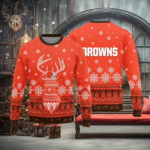 Cleveland Browns Christmas Reindeer Knitted Sweater