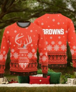 Cleveland Browns Christmas Reindeer Knitted Sweater