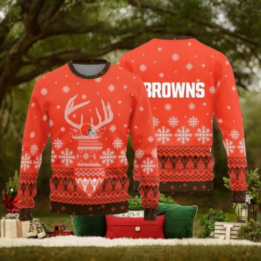Cleveland Browns Christmas Reindeer Knitted Sweater