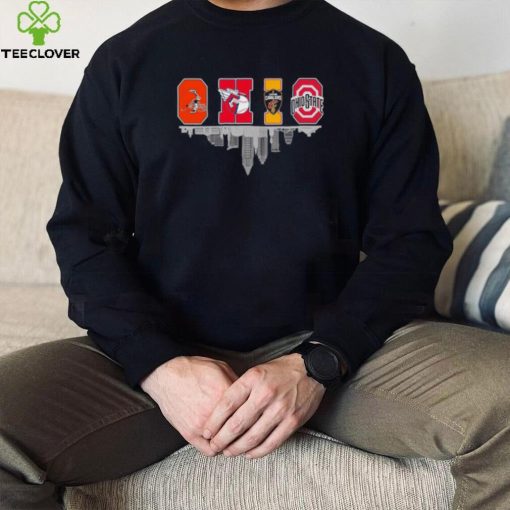 Cleveland Browns, Cleveland Guardians, Cleveland Cavaliers and Ohio State Buckeyes city logo shirt