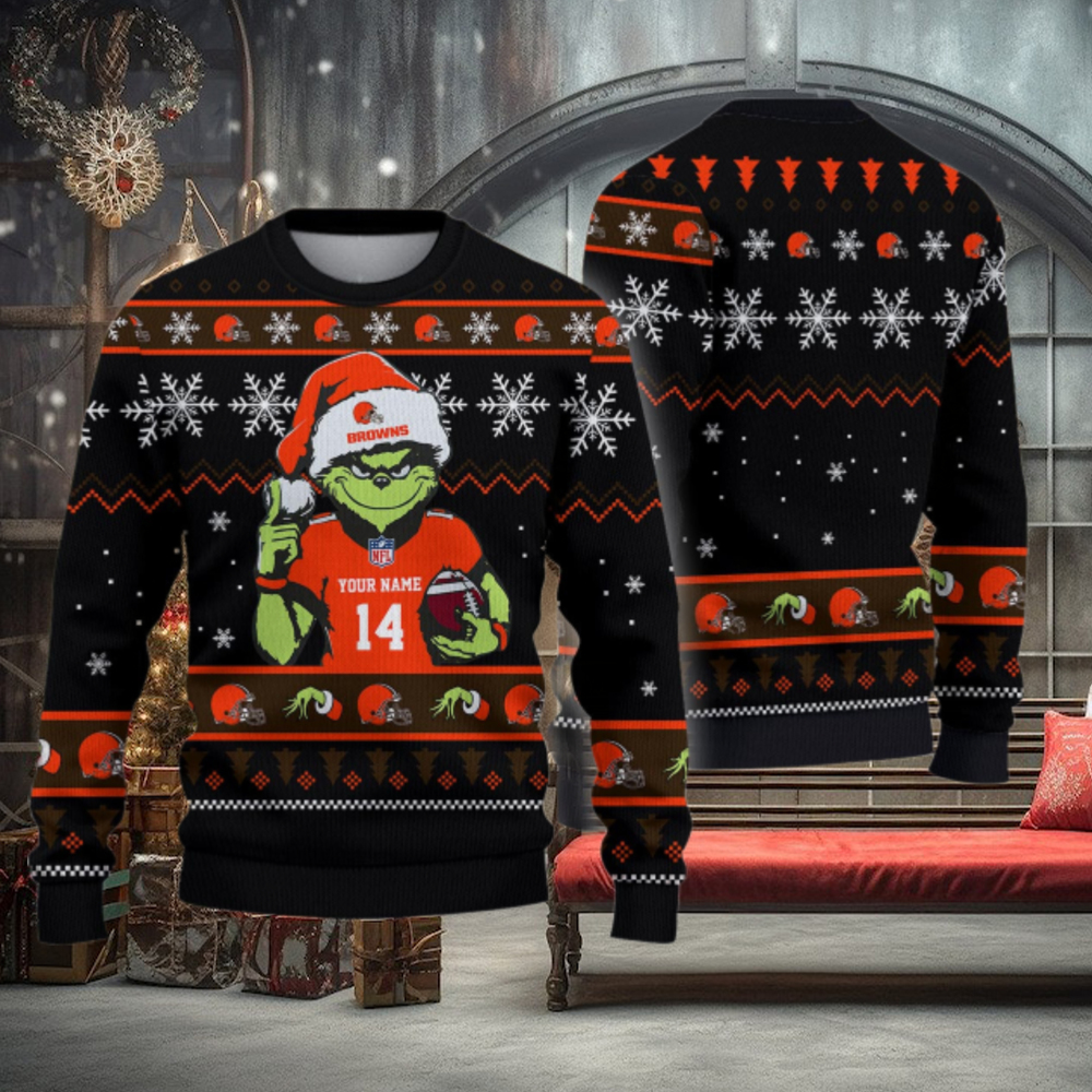 Cleveland Browns Custom Chrismas Ugly Sweater Cleveland Browns Custom Chrismas Ugly Sweater