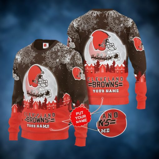 Cleveland Browns Custom Name Ugly Christmas Sweater