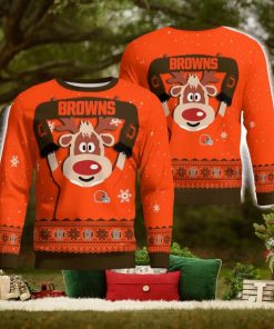 Cleveland Browns Cute Reindeer Ugly Christmas Sweater Christmas Party Gift