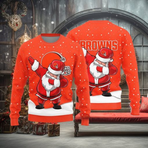 Cleveland Browns Dab Santa Ugly Christmas Sweater