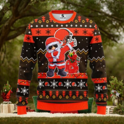 Cleveland Browns Dabbing Santa Claus Ugly Christmas Sweater