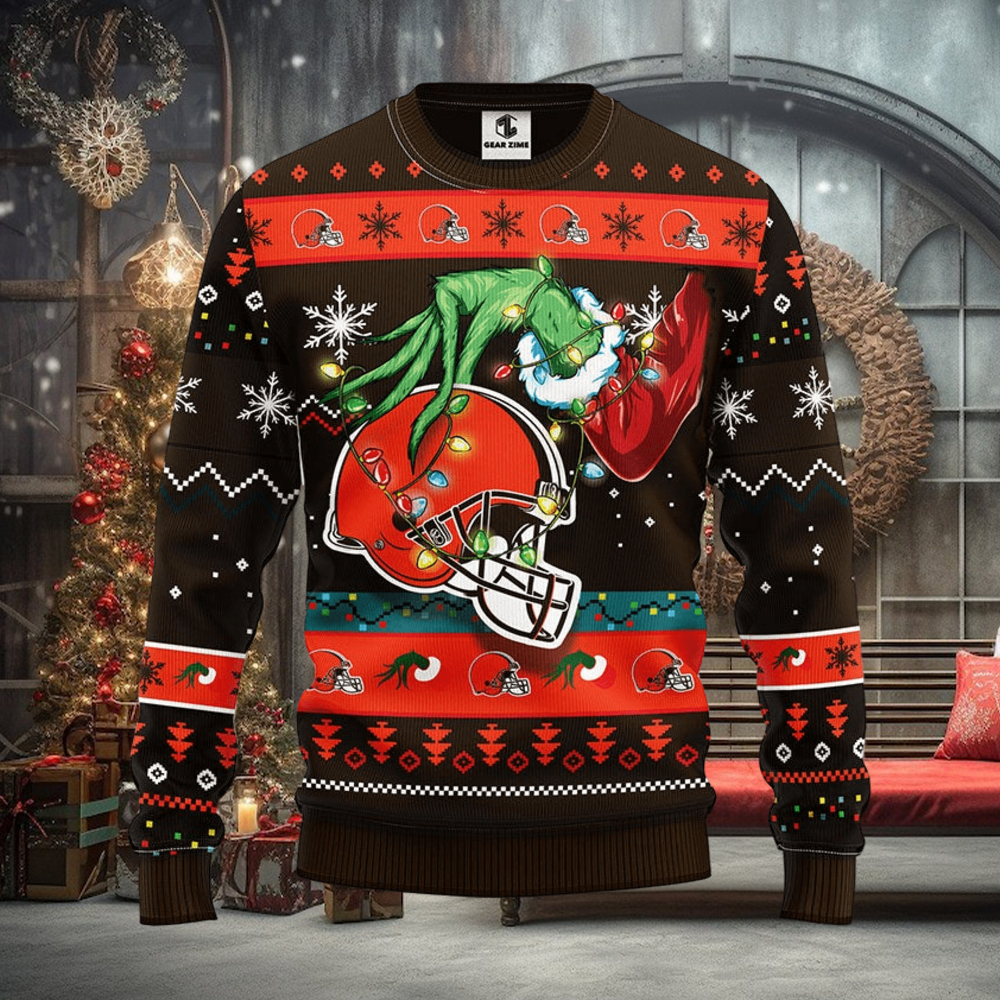 Cleveland Browns Grinch Christmas Ugly Sweater Cleveland Browns Grinch Christmas Ugly Sweater