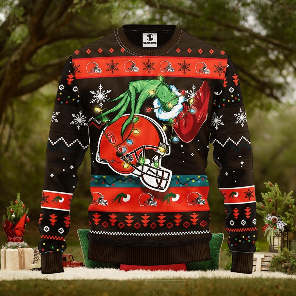 Cleveland Browns Grinch Christmas Ugly Sweater Cleveland Browns Grinch Christmas Ugly Sweater