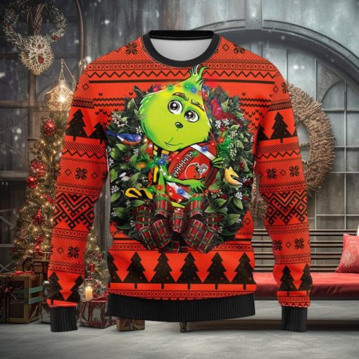Cleveland Browns Grinch Hug Christmas Ugly Sweater