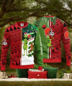 Cleveland Browns Grinch & Scooby Doo Christmas Ugly Sweater 1