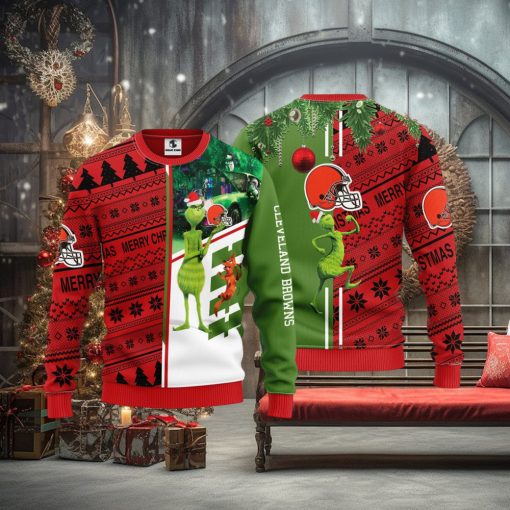 Cleveland Browns Grinch & Scooby Doo Christmas Ugly Sweater 1