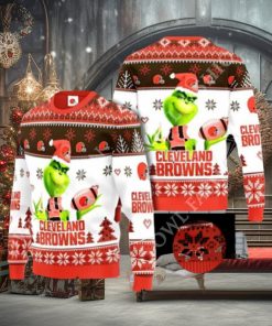 Cleveland Browns Grinch Ugly Christmas Sweater Xmas 3D AOP Jumper