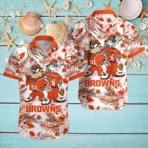 Cleveland Browns Hawaiian Shirt Taz and Bugs For NFL Team
