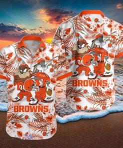 Cleveland Browns Hawaiian Shirt Taz and Bugs For NFL Team