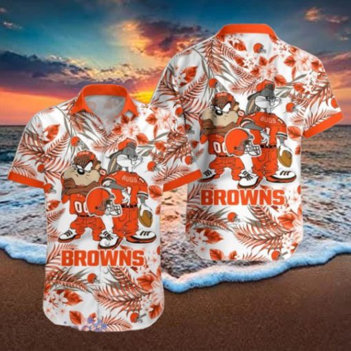 Cleveland Browns Hawaiian Shirt Taz and Bugs For NFL Team