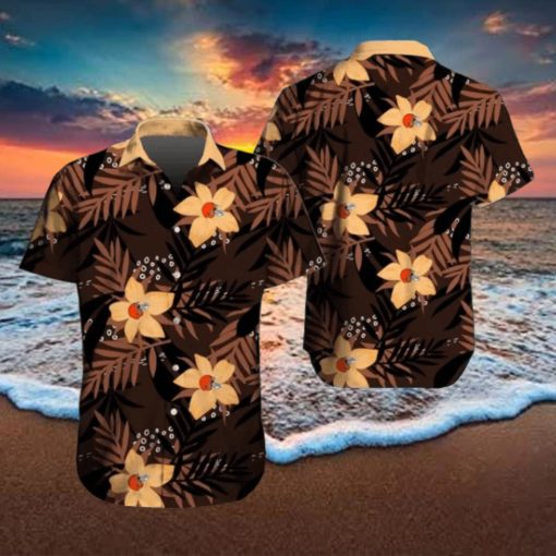 Cleveland Browns Hawaiian Tracksuit Floral Outfits Button Shirt Beach Shorts