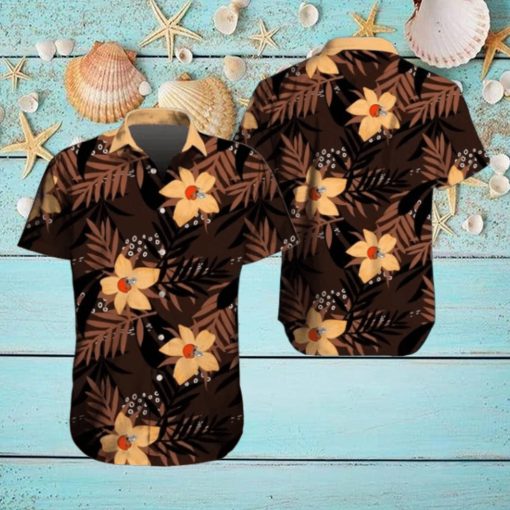 Cleveland Browns Hawaiian Tracksuit Floral Outfits Button Shirt Beach Shorts