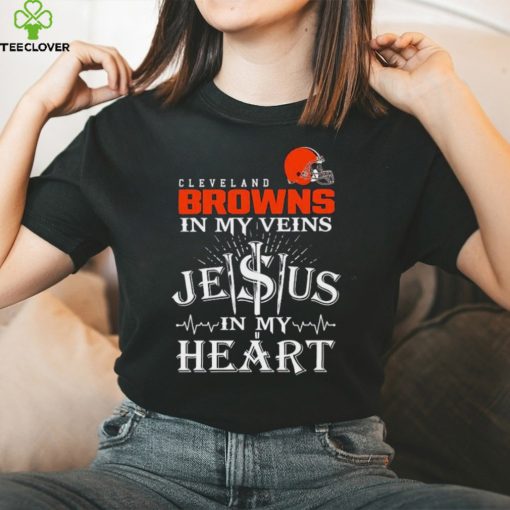 Cleveland Browns In My Vien Jesus In My Heart Logo Shirt