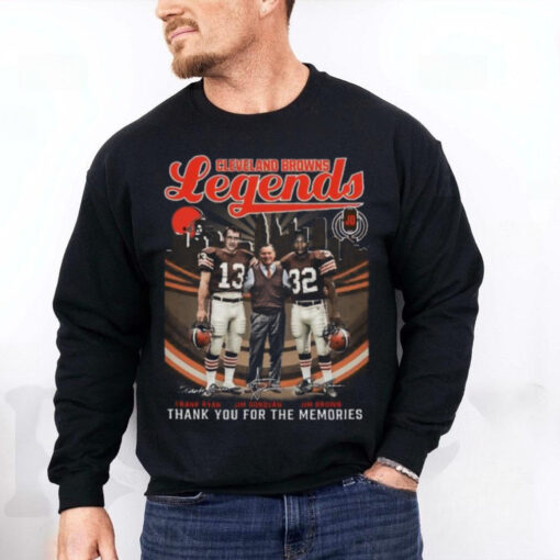 Cleveland Browns Legends Frank Ryan Jim Donovan Jim Brown T Shirt
