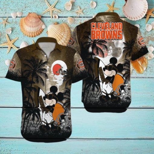 Cleveland Browns Mickey Mouse Best Combo Full Printing Hawaiian Shirt