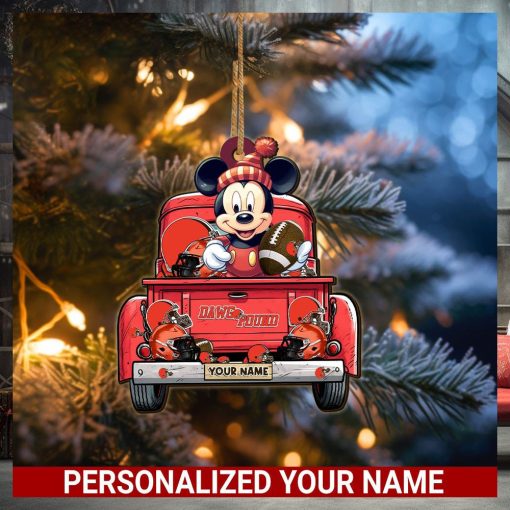 Cleveland Browns Mickey Mouse Ornament Personalized Your Name Sport Home Decor