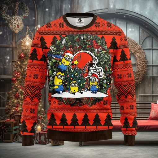 Cleveland Browns Minion Christmas Ugly Sweater