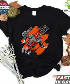 Cleveland Browns Myles Garrett 95 running signature shirt 2 Cleveland Browns Myles Garrett 95 running signature shirt