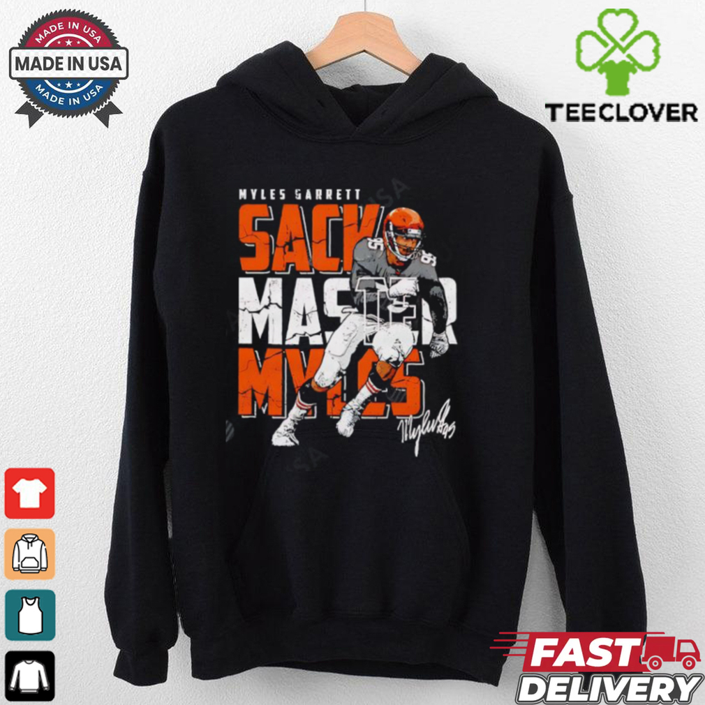 Cleveland Browns Myles Garrett Sack Master Myles running signature shirt Cleveland Browns Myles Garrett Sack Master Myles running signature shirt