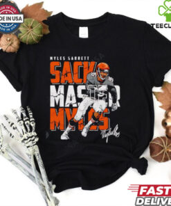 Cleveland Browns Myles Garrett Sack Master Myles running signature shirt 2 Cleveland Browns Myles Garrett Sack Master Myles running signature shirt