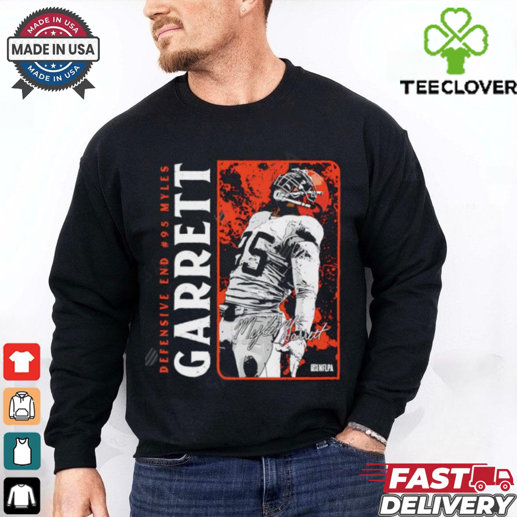 Cleveland Browns Myles Garrett Vertical signature shirt Cleveland Browns Myles Garrett Vertical signature shirt