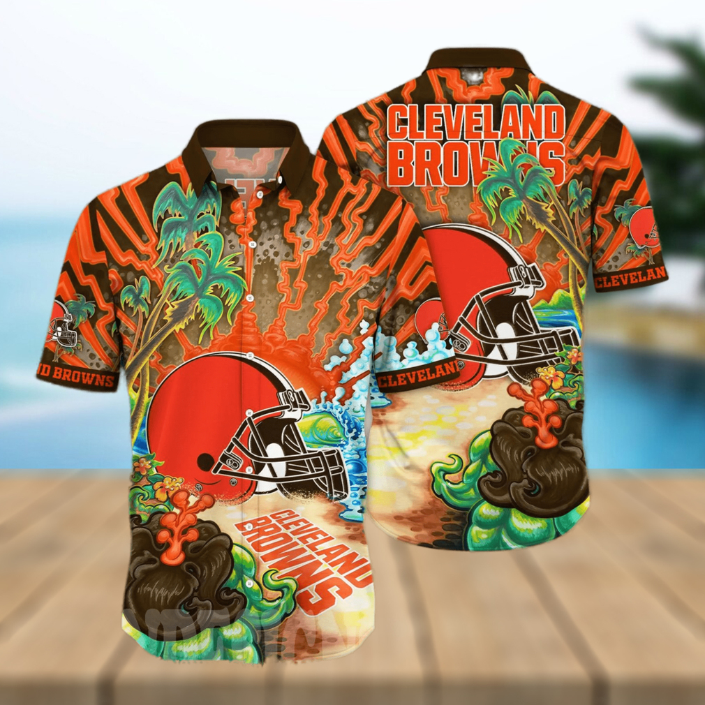 Cleveland Browns NFL Flower Full Printing 3D Hawaiian Shirt Cleveland Browns NFL Flower Full Printing 3D Hawaiian Shirt