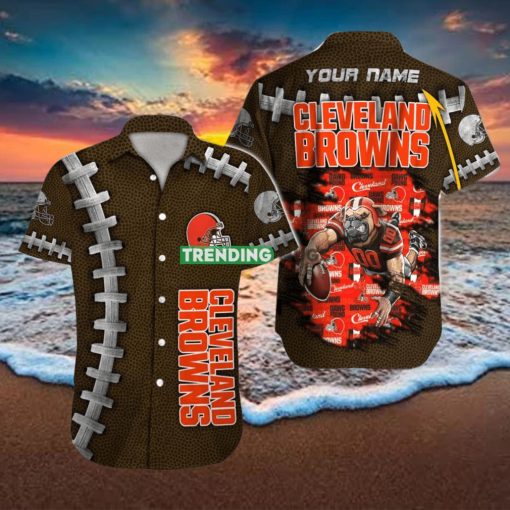 Cleveland Browns NFL Football Custom Name Hawaiian Shirt Gift For Men And Women Fans hawaiian shirt