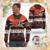 Cleveland Browns NFL Football Team Logo Symbol 3D Ugly Christmas Sweater Shirt Apparel For Men And Women On Xmas Days