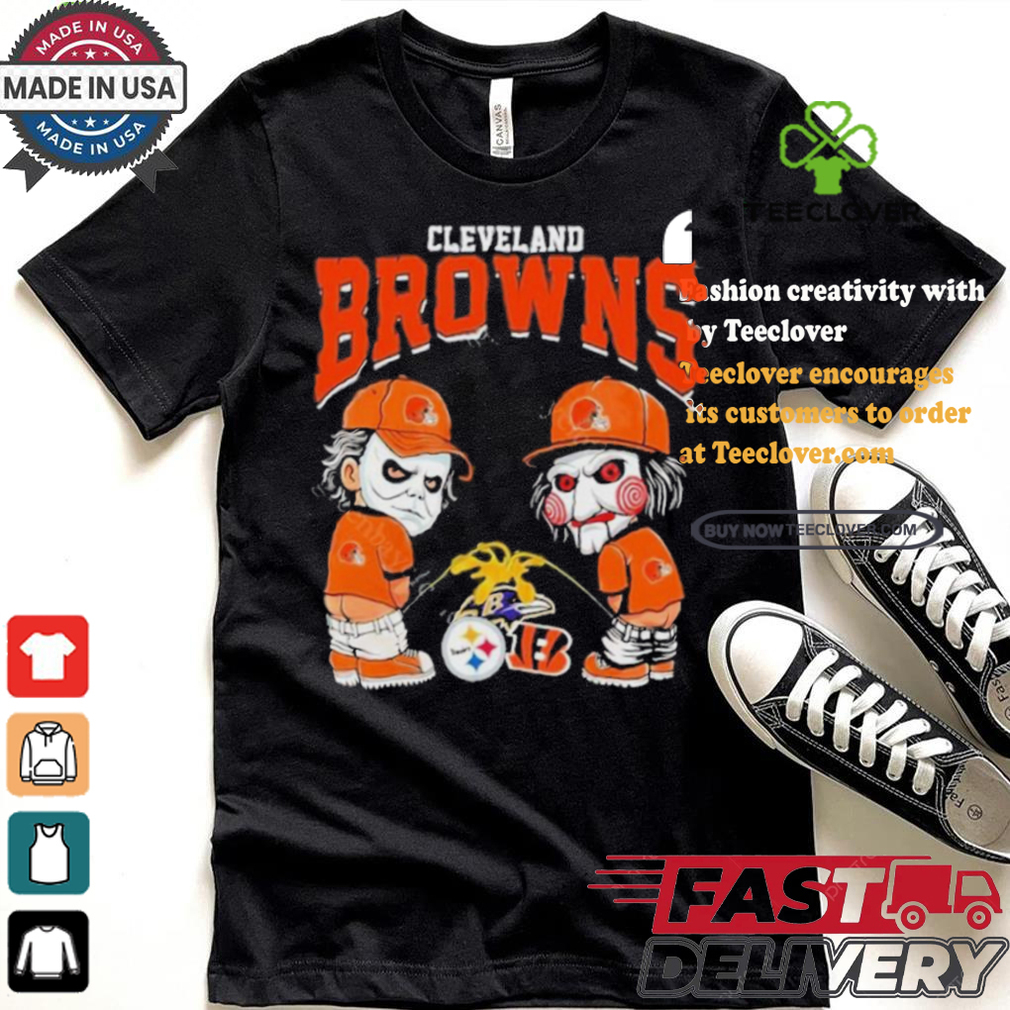 Cleveland Browns NFL Halloween Peeing Funny Shirt Cleveland Browns NFL Halloween Peeing Funny Shirt