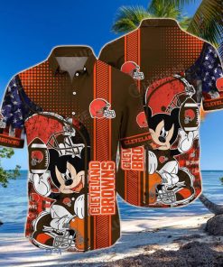 Cleveland Browns NFL Hawaiian Shirt Mickey Graphic 3D Printed Best Gift For Fans NFL