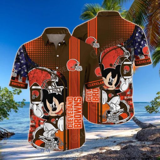 Cleveland Browns NFL Hawaiian Shirt Mickey Graphic 3D Printed Best Gift For Fans NFL