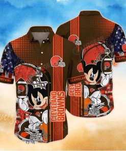 Cleveland Browns NFL Hawaiian Shirt Mickey Graphic 3D Printed Best Gift For Fans NFL