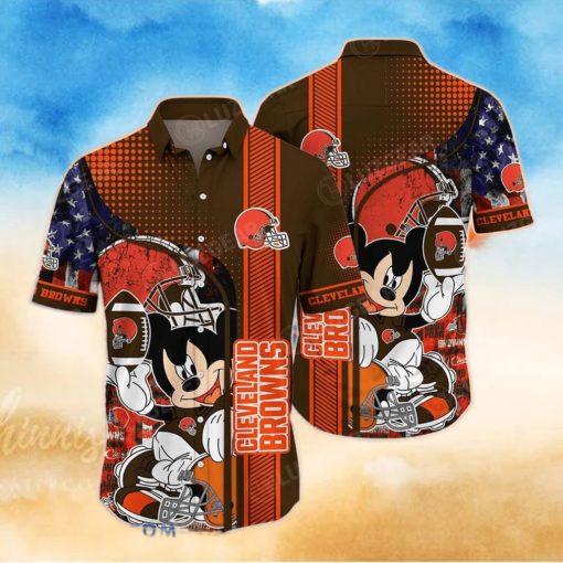 Cleveland Browns NFL Hawaiian Shirt Mickey Graphic 3D Printed Best Gift For Fans NFL