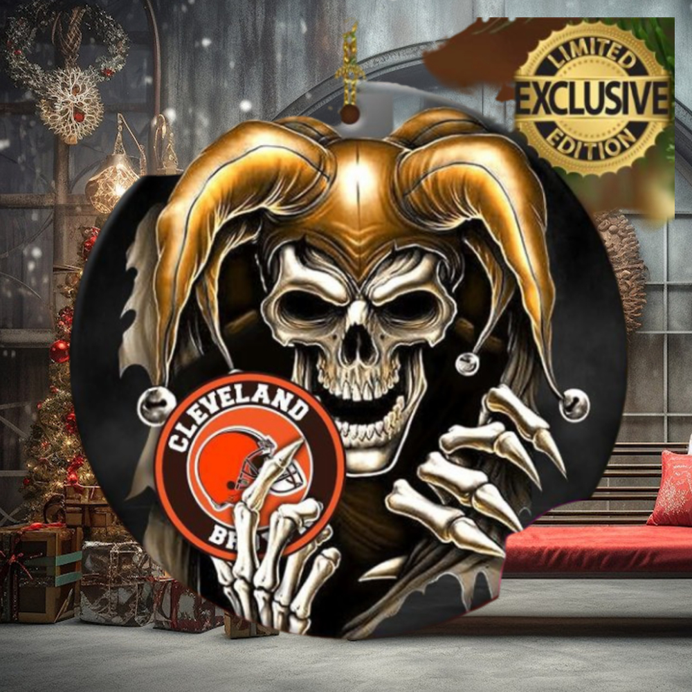 Cleveland Browns NFL Skull Joker Christmas Tree Decorations Ornament Cleveland Browns NFL Skull Joker Christmas Tree Decorations Ornament