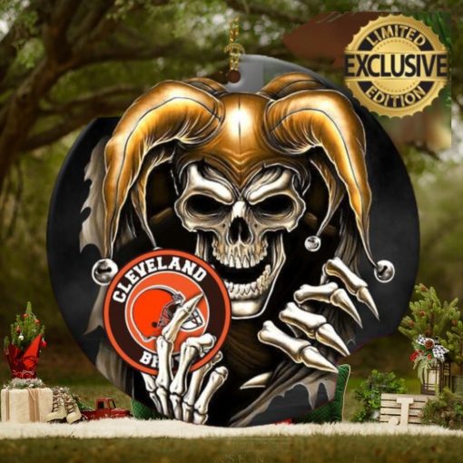 Cleveland Browns NFL Skull Joker Christmas Tree Decorations Ornament