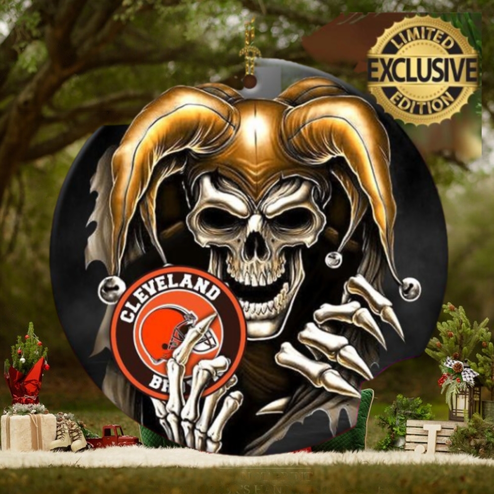 Cleveland Browns NFL Skull Joker Christmas Tree Decorations Ornament Cleveland Browns NFL Skull Joker Christmas Tree Decorations Ornament