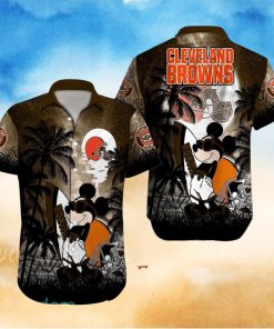 Cleveland Browns NFL Team Logo Baby Yoda Hawaiian Shirt